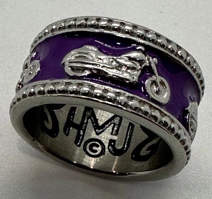 Ladies Motorcycle Purple Ring or Wedding Band Wide 209 - Image 2 of 2