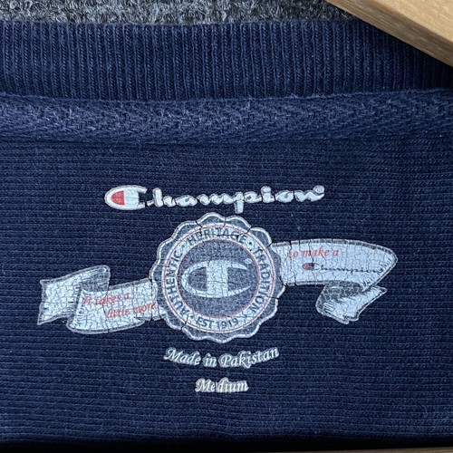 University of Michigan Champion Womens Medium Pullover Sweatshirt Navy Crew Neck - Picture 4 of 10