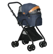 PawHut 2 in1 Foldable Pet Stroller and Detachable Travel Carriage