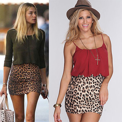 tight leopard print skirt