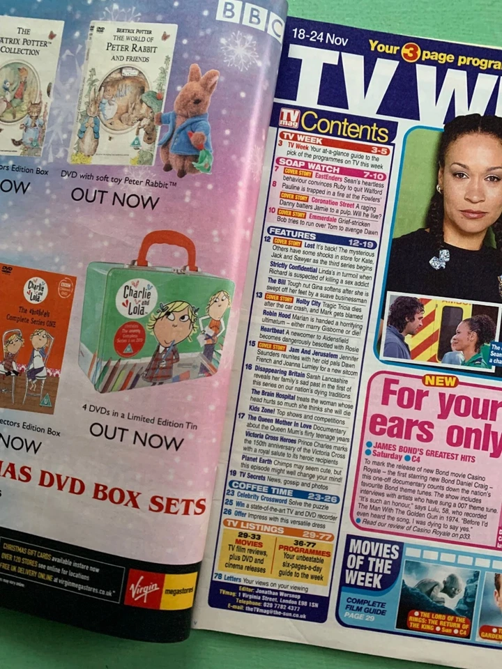 SUN TV MAG 18-Nov-2006 Louisa Lytton Sarah Lancashire Jennifer Saunders Lost UK - Image 2 of 4