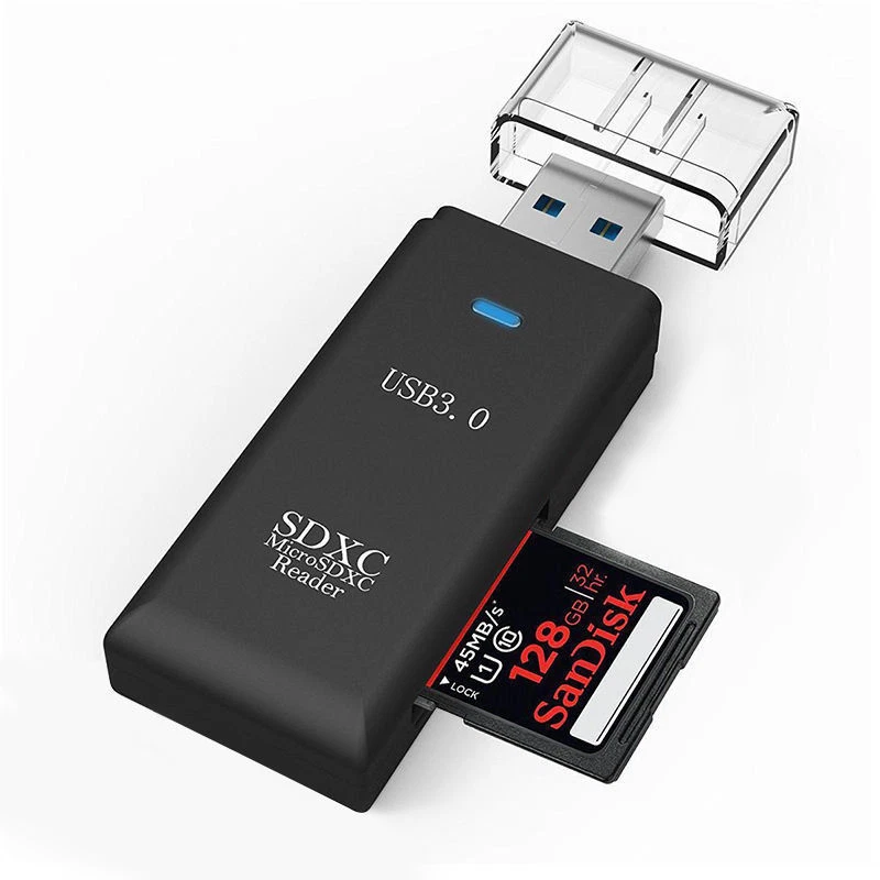 2 in 1 USB 3.0 Micro SD SDXC TF T-Flash Memory Card Reader Adapter High Speed US - Image 4 of 4