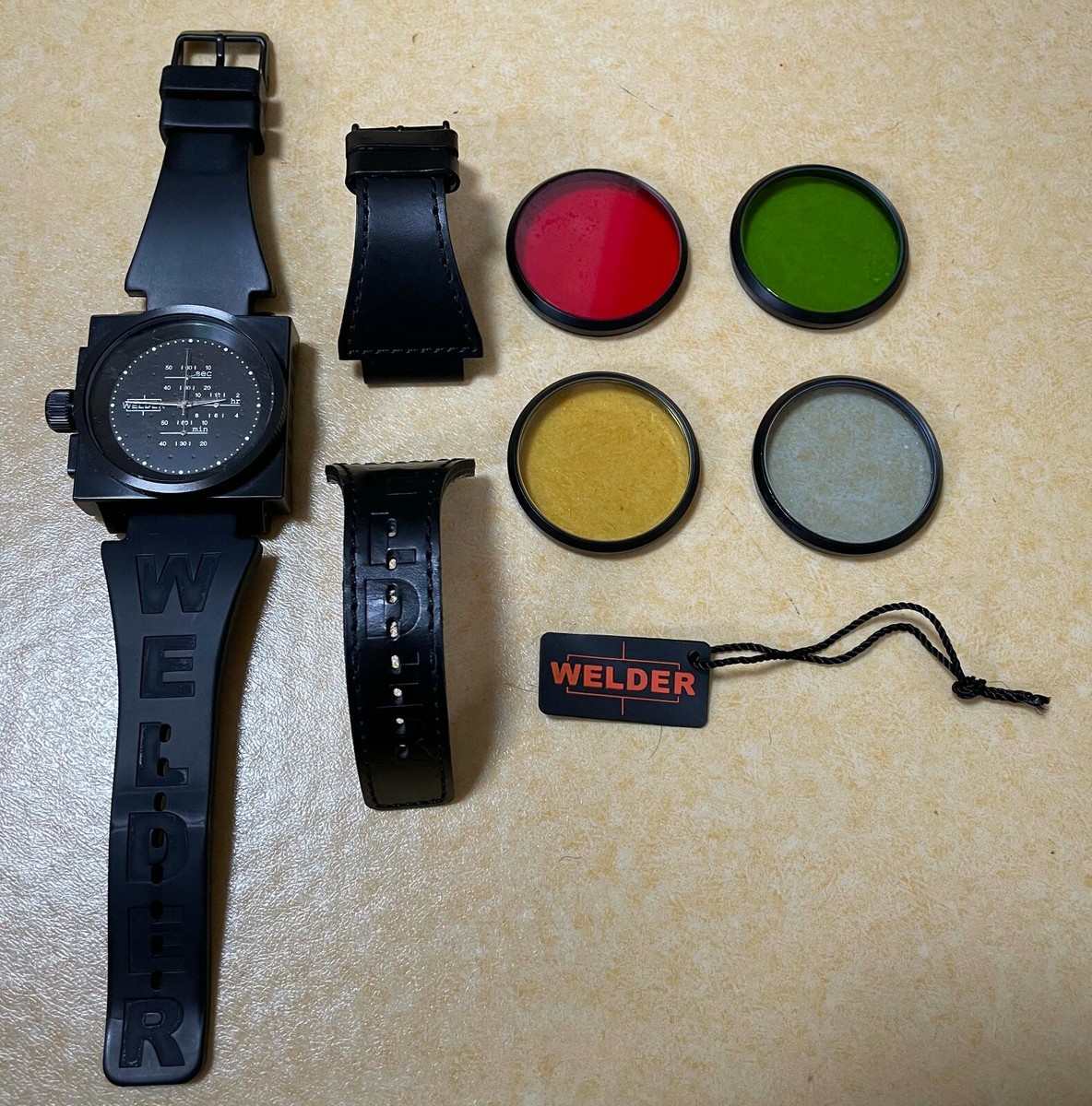 WELDER K-38 箱・保証書 U-Boat 腕時計 Welder K26-5300 watch with diver case & 4 color bezels, leather