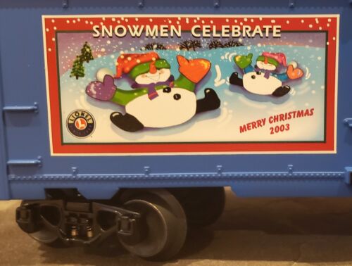 Lionel 6-36253 2003 weihnachtsblau Güterwagen - Schneemänner feiern Feiertage Neu im Karton - Bild 4 von 8