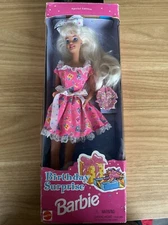 Vintage Mattel,Birthday Surprise Barbie 1997 NRFB Imperfect Box #16491
