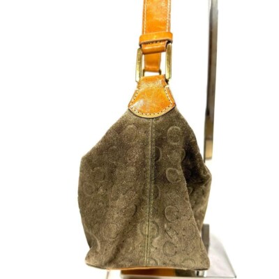 Celine Macadam One Shoulder Bag Suede Leather Khaki used | eBay