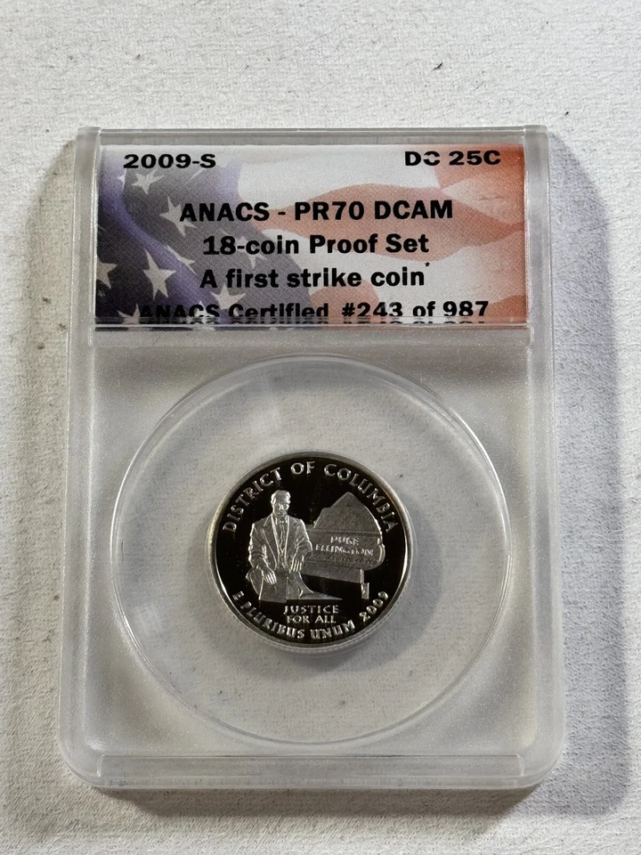 2009-S US Washington Quarter District of Columbia Graded PR 70 DCAM by ANACS - Image 2 of 4