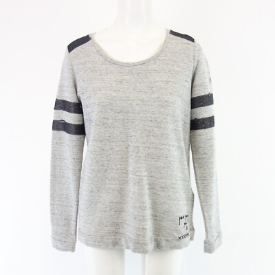 FROGBOX Princess Sweatshirt Damen Grau 36 S Pullover Oberteil Pailletten Neu