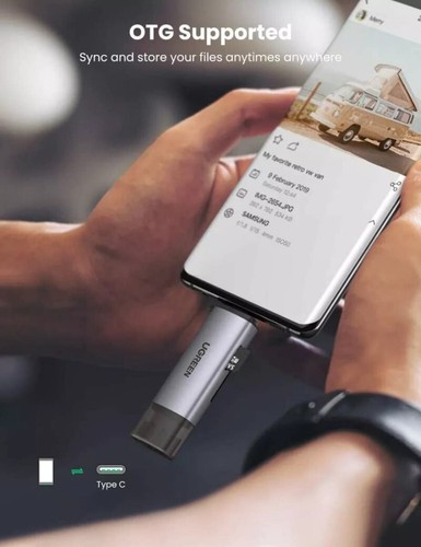 Ugreen 2-in-1 USB-C + USB 3.0 TF/SD Card Reader OTG Memory Card Adapter 50706 - Picture 5 of 23
