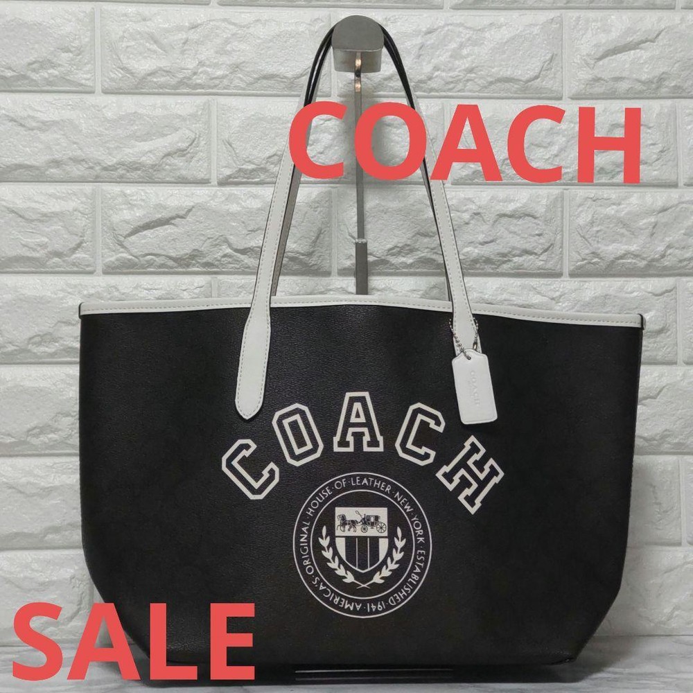 COACH Coating Canvas Smooth Leather Signature Tote Bag cb869 NEW