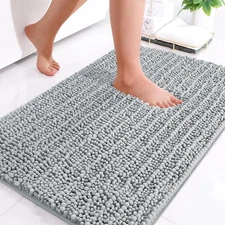 Luxury Chenille Bathroom Rug Mat, Extra Soft Thick Absorbent Shaggy Bath Rugs, N