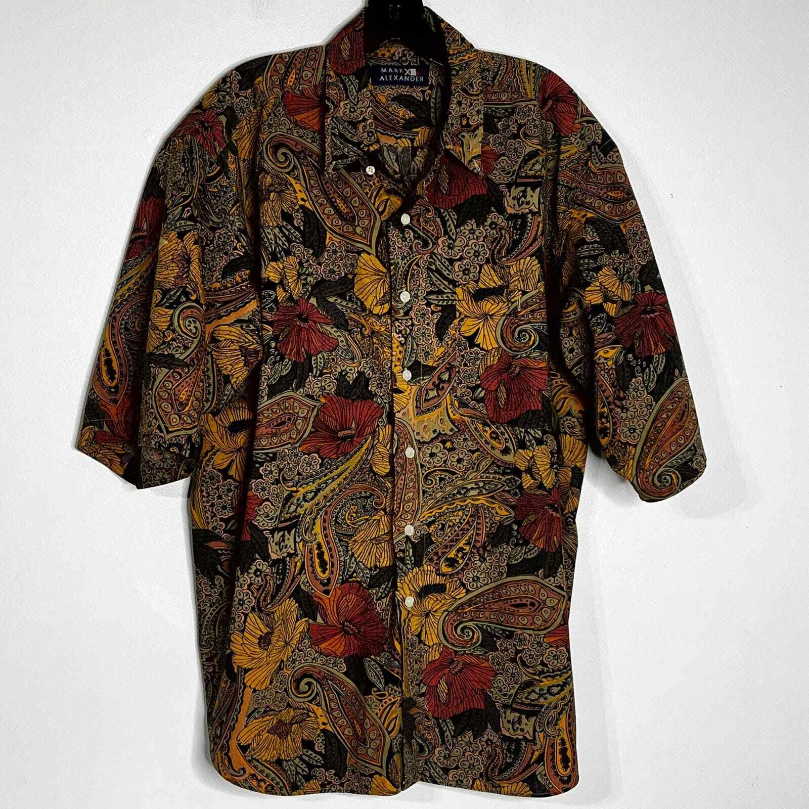 90s Y2k Fall Season Floral Casual Button Down Shirt Autumn Earth Tones