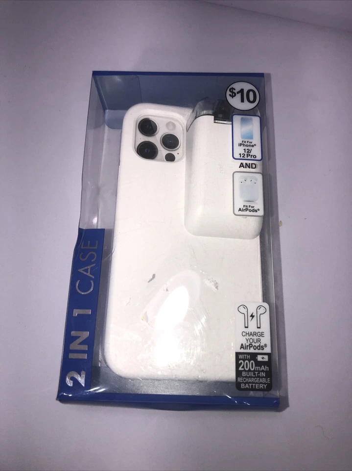 cell phone case lot 2 in lot  charge your airpods rechargable battery white NEW - Image 2 of 4