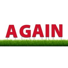 Red Yard Letters 'AGAIN' 18inch yard letters, Includes 10 Stakes 20106