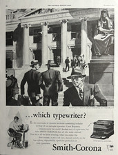 1945 Smith Corona Typewriter Courtrooms America Reporters Vintage Print Ad