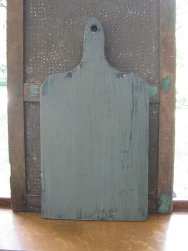 LG Antique Wood Bread Cutting Board Zinc Gray Milk Paint Dairy Stencil - Picture 4 of 7
