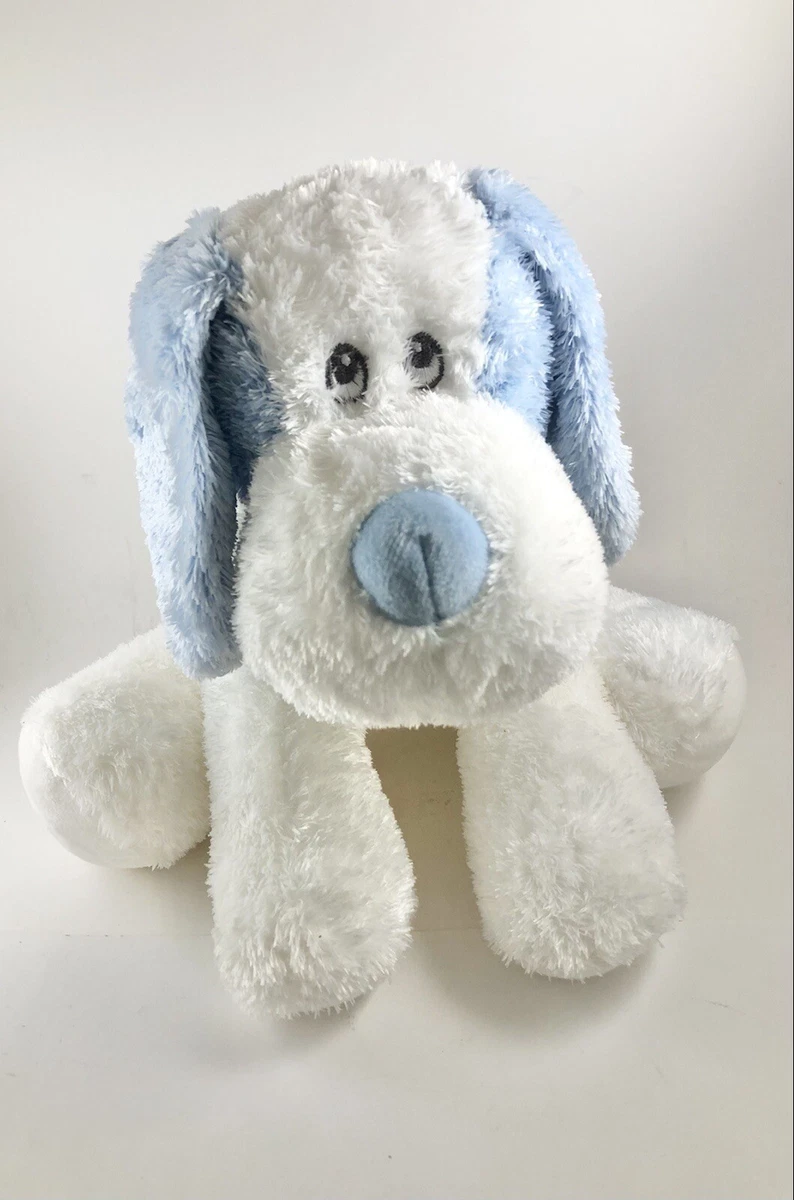 Aurora Baby Puppy Dog Plush Stuffed Animal Toy Blue White 8” Soft Eyes