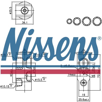 Nissens Expansion valve 999455 for eg. TOYOTA AURIS (2007) AURIS 