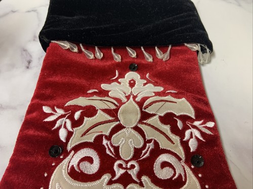 Supree Creations Christmas Stocking Red Velvet Trim Scroll Approx 17” - Picture 9 of 12