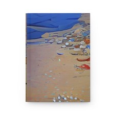 Abstract ocean seashells Hardcover Journal Matte