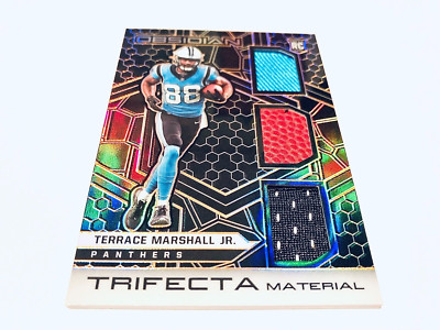 Terrace Marshall Jr. 2021 Panini Obsidian Trifecta Mat.RC Orange Refr.A.M.J.#/75