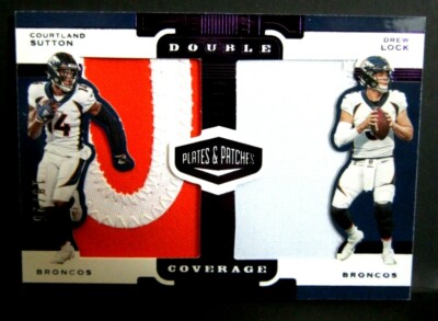 Courtland Sutton/Drew Lock 2019 Plates&Patches Double Coverage Patch#/25!Broncos