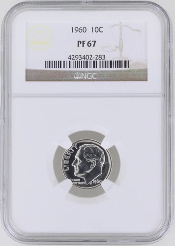 1960 Proof Roosevelt Silver Dime 10C NGC PF67
