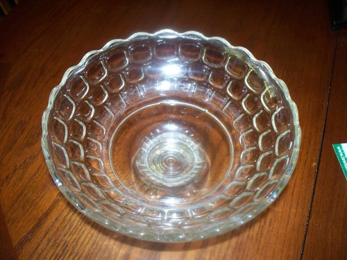 HEAVY GLASS CUT FRUIT BOWL 6"T x 10"W - Picture 2 of 2