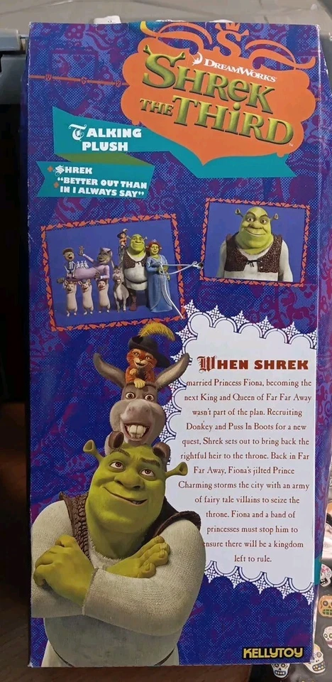 2007 Friends навсегда ШРЕК Шрек третий 3 плюшевая мягкая игрушка Kellytoy - Изображение 3 из 3