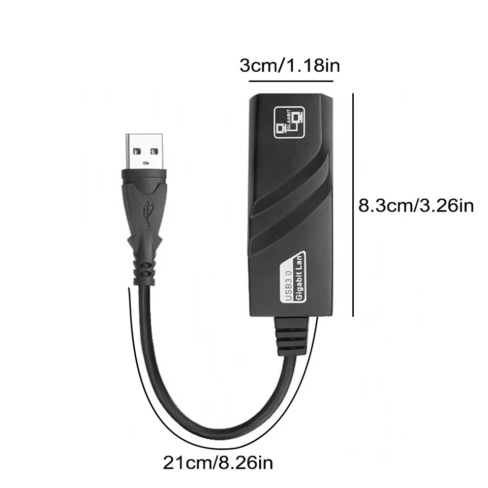 USB 3.0 Gigabit Ethernet LAN RJ45 1000Mbps Network Adapter For Windows PC Lot - Image 4 of 4