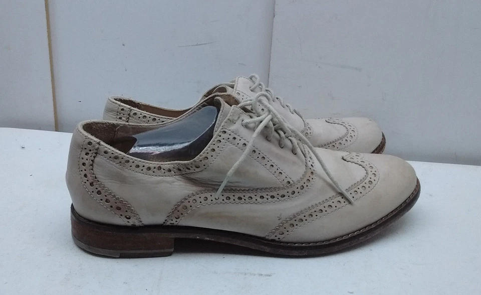 Cole Haan Women 7.5M Gray Leather Oxford Wingtip Brogue Lace Casual Shoes 38.5 *