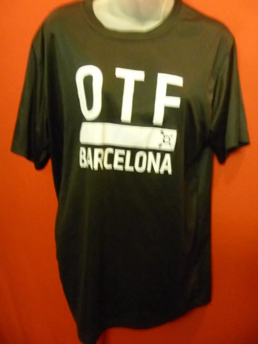 ORANGE THEORY FITNESS Men's Black Fitness Workout Shirt Barcelona Medium OTF