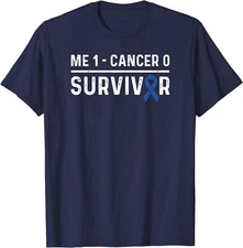 Colon Cancer Awareness Blue Ribbon Survivor Remission Unisex T-Shirt