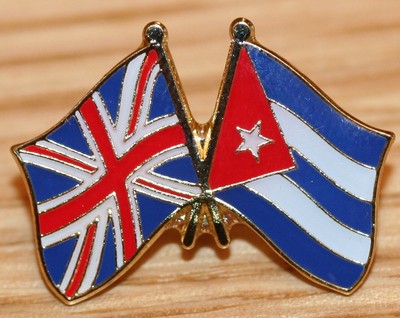 UK & KUBA FREUNDSCHAFT Flagge Metall Anstecknadel Abzeichen Großbritannien