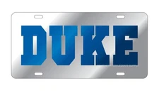 DUKE UNIVERSITY Blue Devils Silver Mirrored License Plate / Car Tag 