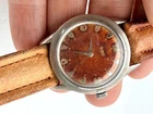 RARE 1950's BENRUS AUTOMATIC 3 STAR ORIGINAL TROPICAL  DIAL STAINLESS STEEL RUNS
