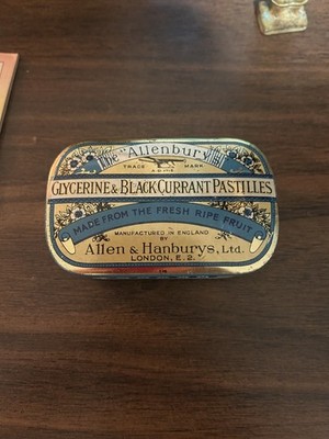 TIN BOX England London E.2 Allenburys Fruit Pastilles Allen & Hanbury s Ltd VTG