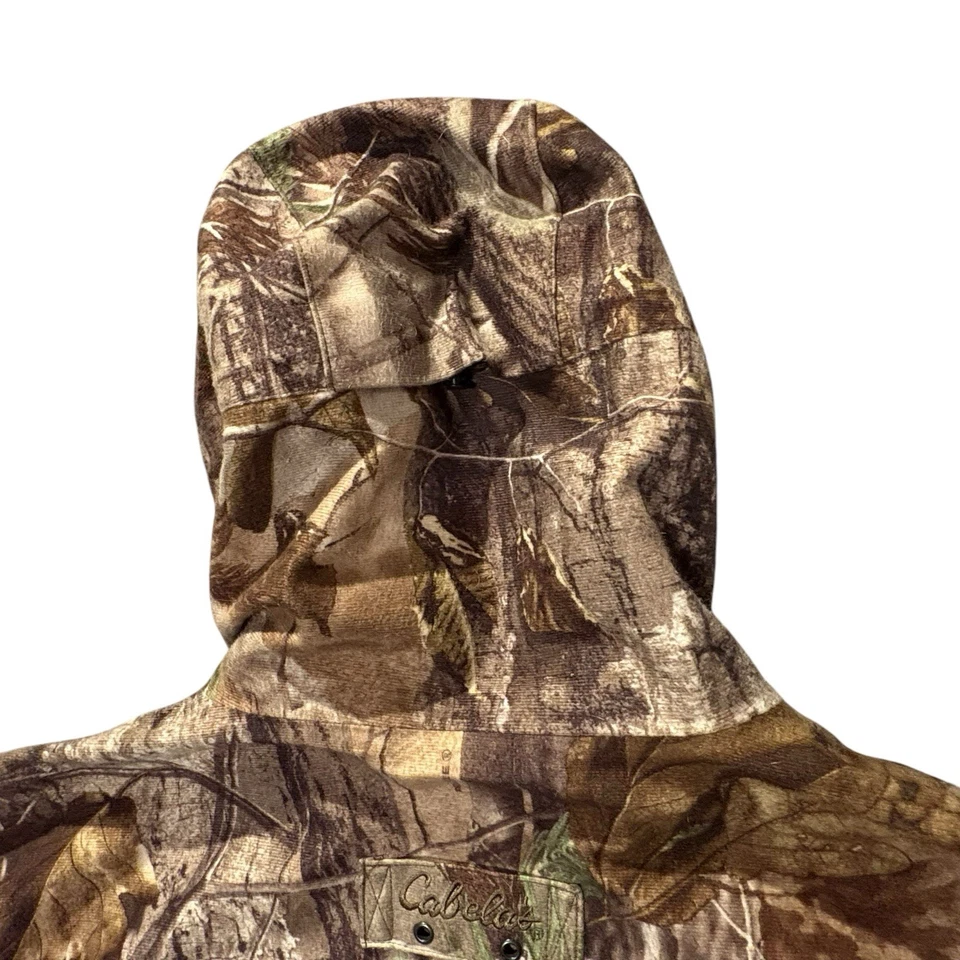 Cabela's Jacket Mens XL Brown Realtree Camo Dry Plus Hooded Hunting Flannel - Image 3 of 4