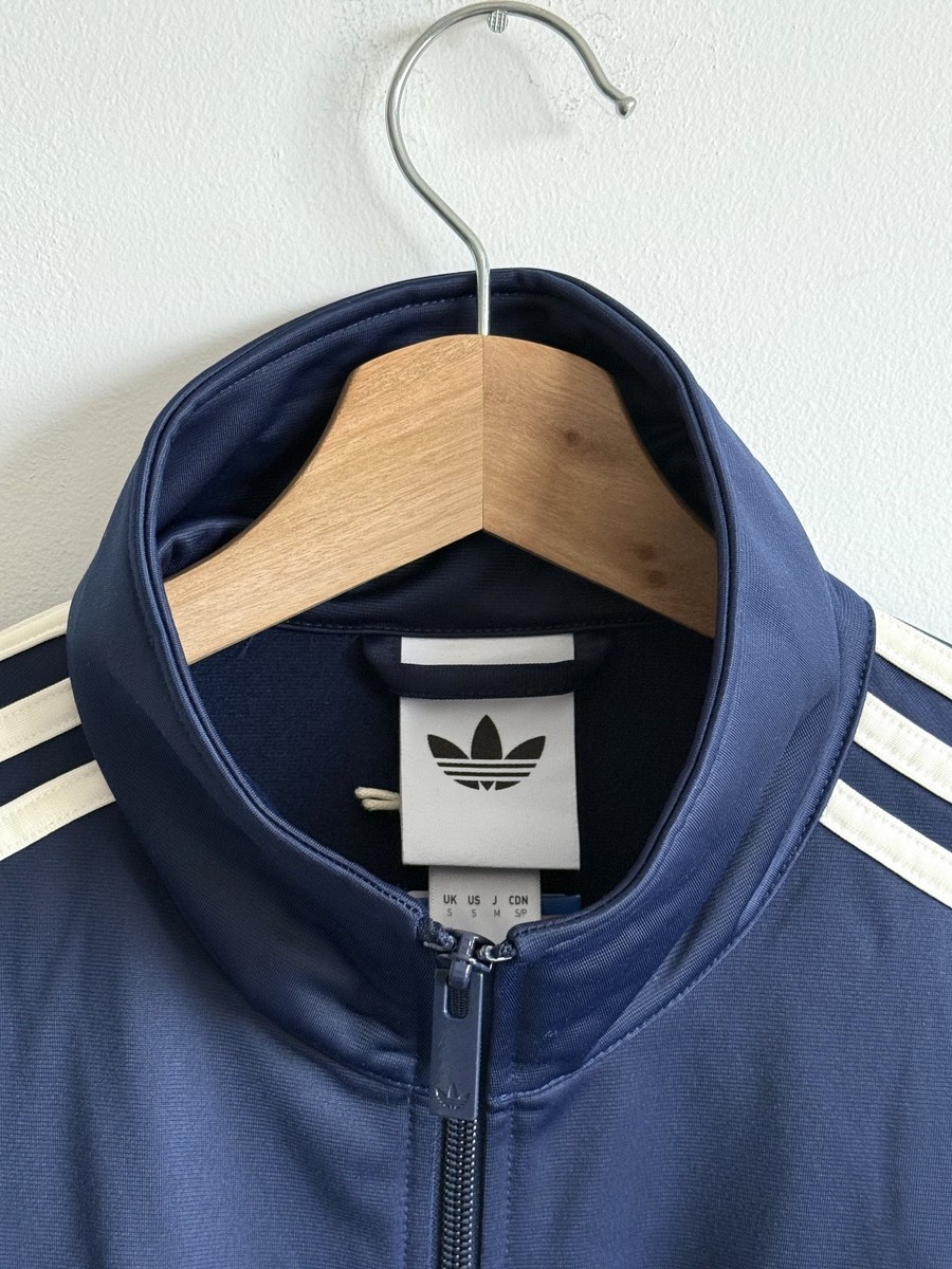 Adidas Navy Blue with Cream Stripes Oasis Tour Firebird Track Top