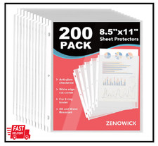 200 PCS of Heavy Duty Plastic Sleeves for 3 Ring Binders, 8.5 x 11 inch Protecto