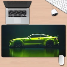40*90cm Green sports car in a dark setting Printed Pad for Desk, Multi Functiona