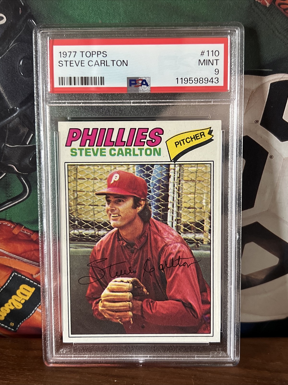 1977 Topps #110 Steve Carlton PSA 9 Tough Mint HOF Philadelphia Phillies NewCase