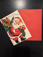 2 Packs Of 6 Merry Christmas Santa Claus With His Sack of Toys Hallmark Cards