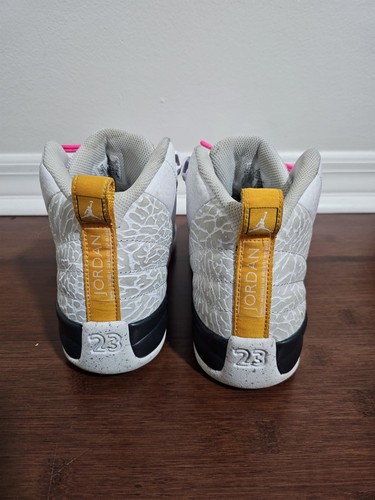 Size 7Y Kid's Jordan 12 Retro White/Vapor Green-Photon Dust 153265 130 (166) - Picture 11 of 14