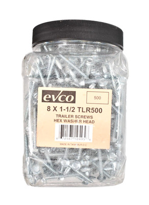 Evco Trailer Screws Hex Washer Heads 500 Pack #8 x 1-1/2'' 500 Pack TLR500