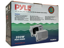 Pyle PLMR24W 3.5'' 200 Watt 3-Way Black Weather Proof Mini Box Speaker System