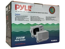 Pyle PLMR24W 3.5'' 200 Watt 3-Way Black Weather Proof Mini Box Speaker System