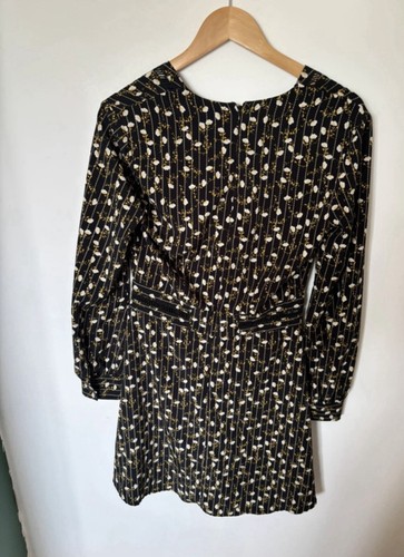 Topshop tall size 10 long sleeve black and white floral dress - Picture 4 of 5