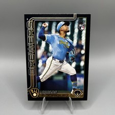 2025 Topps Series 1 - Carlos Rodriguez #16 Black /74 (RC) Brewers Rookie Card. rookie card picture