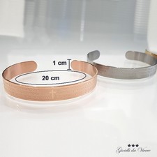 BRACCIALE INCISO ITALIANO PADRE NOSTRO AVE MARIA ACCIAIO INOX COLORE ORO ROSA